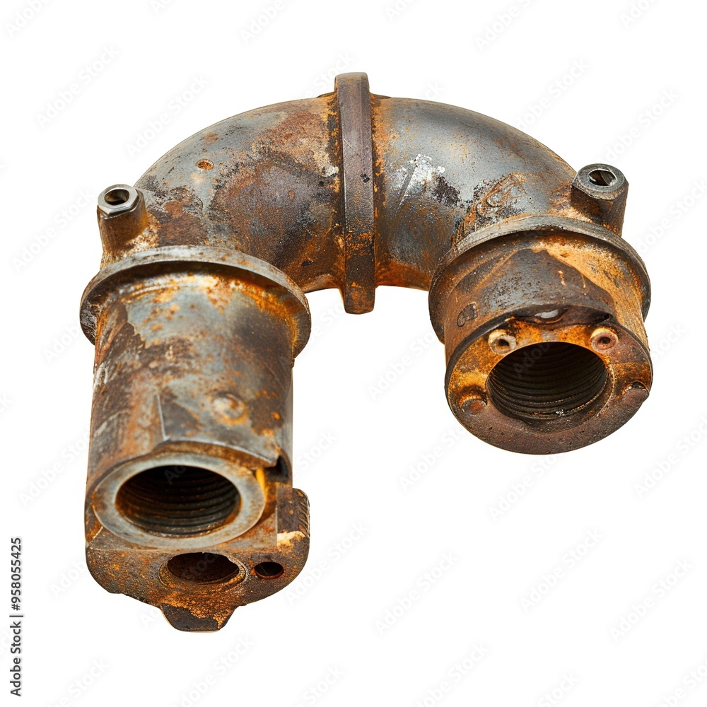 Heavy-duty Iron Elbow Connector On Transparent Heavy-duty Iron Elbow Connector On Transparent