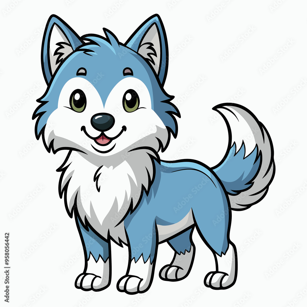 Cute Little wolf cartoon graphic design Cute Little wolf cartoon graphic design
