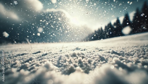 Wallpaper Mural 雪が降る雪山の風景 Torontodigital.ca