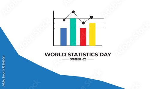 World Statistics Day. 20 October. Template for banner, greeting card, poster background. Vector illustration