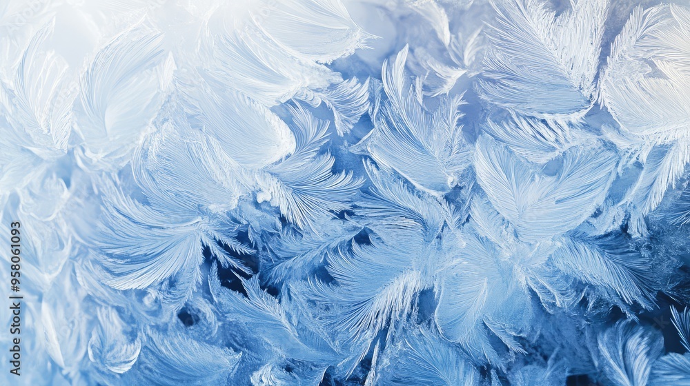 Abstract forms in cool, icy shades, capturing the beauty and chill of a winter landscape covered in frost Abstract forms in cool, icy shades, capturing the beauty and chill of a winter landscape covered in frost