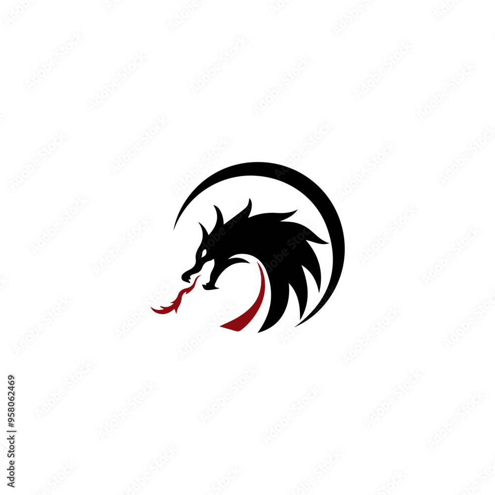 Chinese Dragon Vector. Premium Vector | Flat dragon silhouette dragon illustration vector. Premium Vector | Dragon logo icon design illustration.