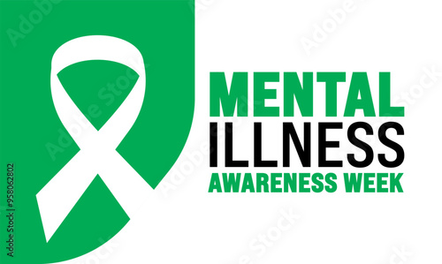 October is   Mental illness awareness week . Template good for  celebration ,background template, poster, placard, card, banner, with  text inscription and  standard color, vector design.