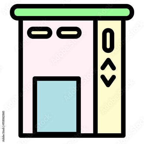 elevator hoist raise Filled Outline Icon