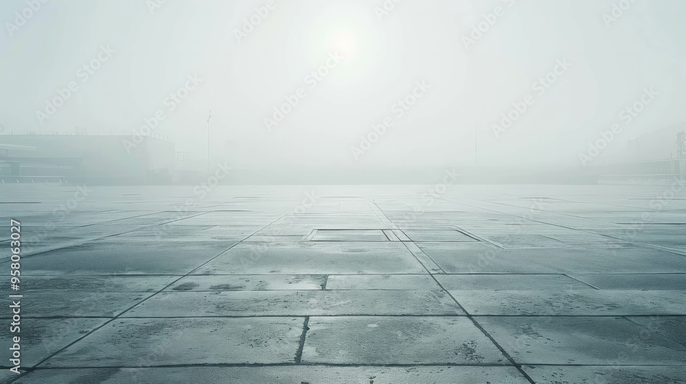 white empty asphalt square and city landscape under a white sky. Ambient light., AI Generative white empty asphalt square and city landscape under a white sky. Ambient light., AI Generative