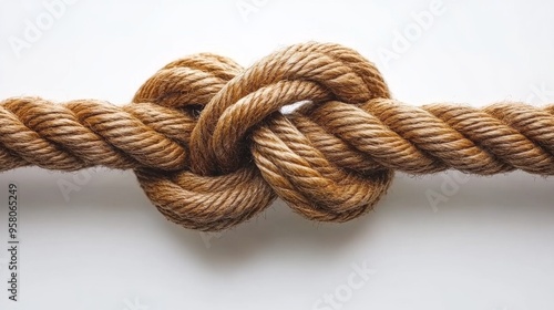 Long Brown Rope Tied in Infinity Knot