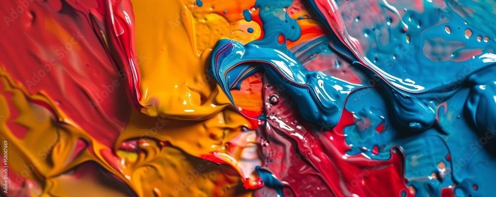 Vibrant abstract art with bright paint strokes, 4K hyperrealistic photo Vibrant abstract art with bright paint strokes, 4K hyperrealistic photo