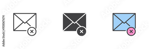 Delete message different style icon set