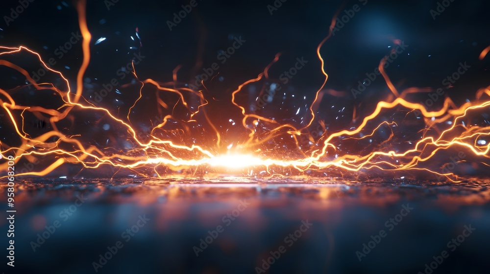 yellow electric lighting, abstract electrical background yellow electric lighting, abstract electrical background