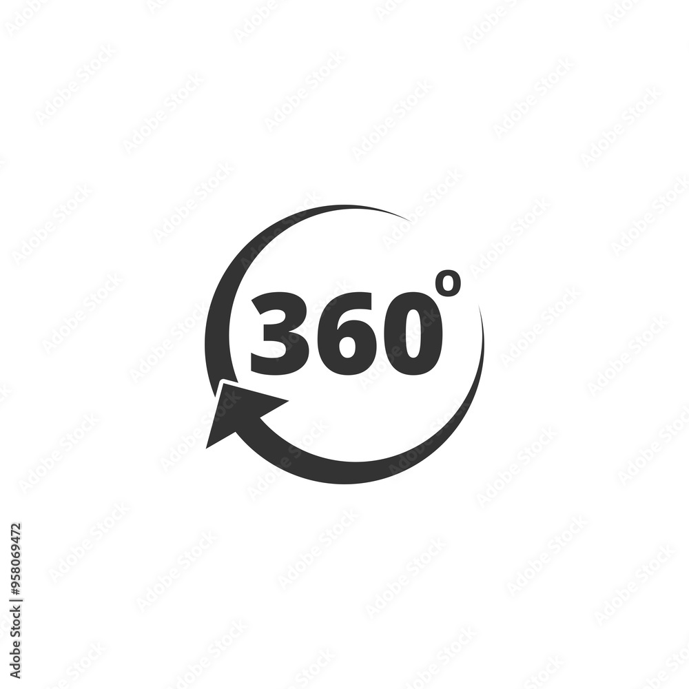 Angle 360 degrees icon isolated on transparent background Angle 360 degrees icon isolated on transparent background