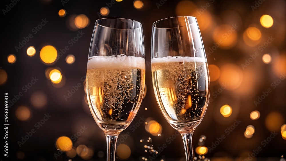 Glasses of champagne with a blurred background Glasses of champagne with a blurred background