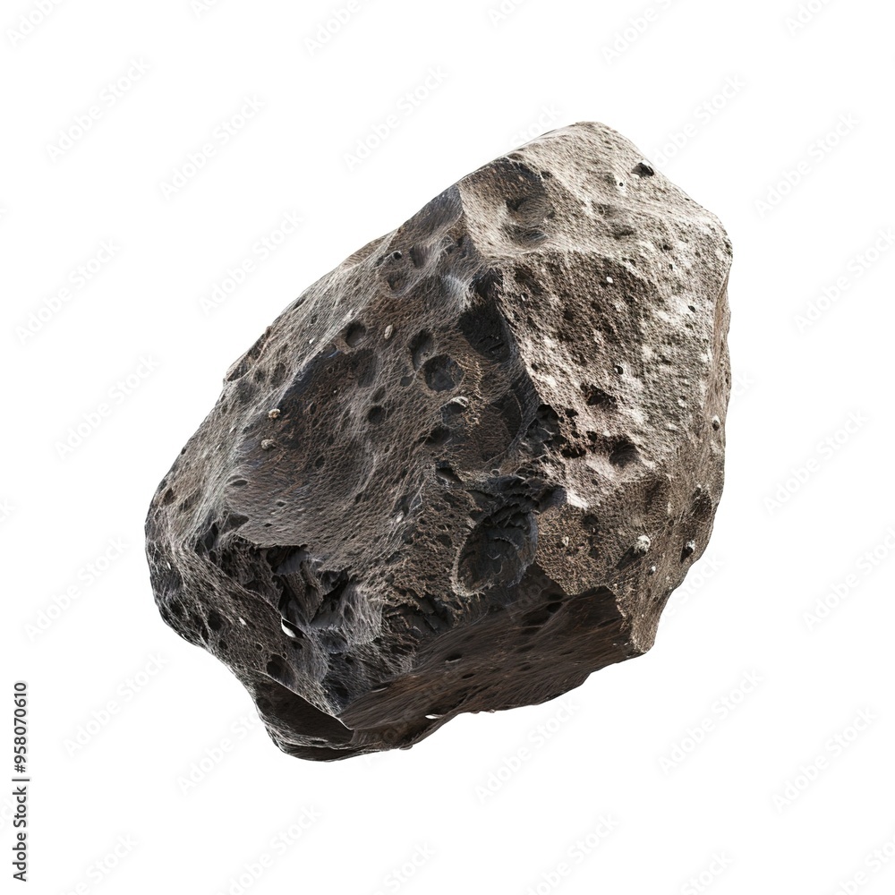 Obraz premium An Isolated Asteroid on a Transparent Background. 