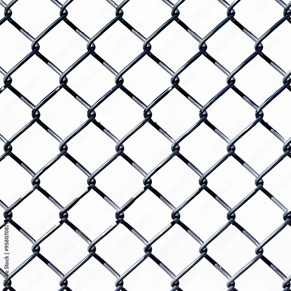 Chainlink fence isolated on white background Chainlink fence isolated on white background