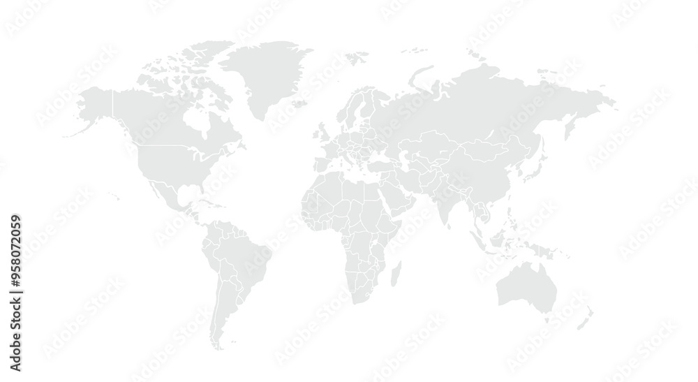 World map. for website layouts,background,education, precise,customizable,Travel worldwide,map silhouette backdrop,earth geography, political,reports. Grayscale style ,isolated on white background. World map. for website layouts,background,education, precise,customizable,Travel worldwide,map silhouette backdrop,earth geography, political,reports. Grayscale style ,isolated on white background.