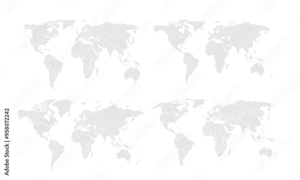 World map. for website layouts,background,education, precise,customizable,Travel worldwide,map silhouette backdrop,earth geography, political,reports. Grayscale style ,isolated on white background. World map. for website layouts,background,education, precise,customizable,Travel worldwide,map silhouette backdrop,earth geography, political,reports. Grayscale style ,isolated on white background.