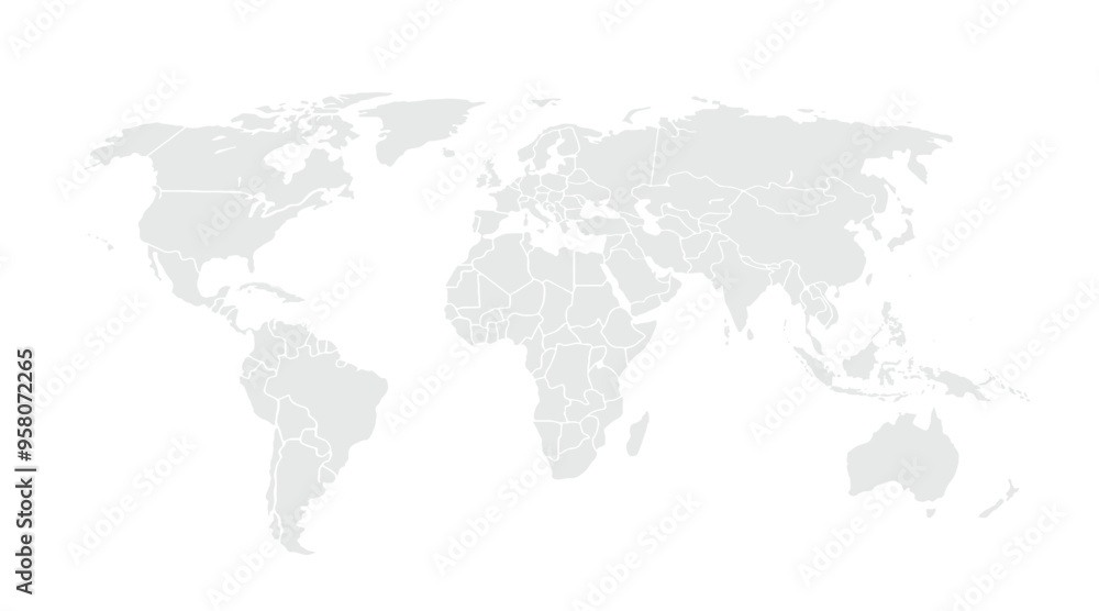 World map. for website layouts,background,education, precise,customizable,Travel worldwide,map silhouette backdrop,earth geography, political,reports. Grayscale style ,isolated on white background. World map. for website layouts,background,education, precise,customizable,Travel worldwide,map silhouette backdrop,earth geography, political,reports. Grayscale style ,isolated on white background.