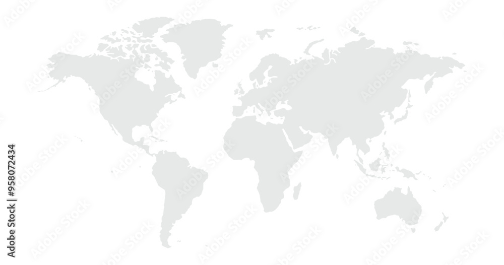 Naklejka premium World map. for website layouts,background,education, precise,customizable,Travel worldwide,map silhouette backdrop,earth geography, political,reports. Grayscale style ,isolated on white background.