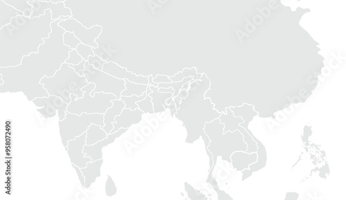 India detailed map. Zones and state, national border with neighbouring countries. for website layouts,background,education, precise,customizable,Travel worldwide,map silhouette backdrop.