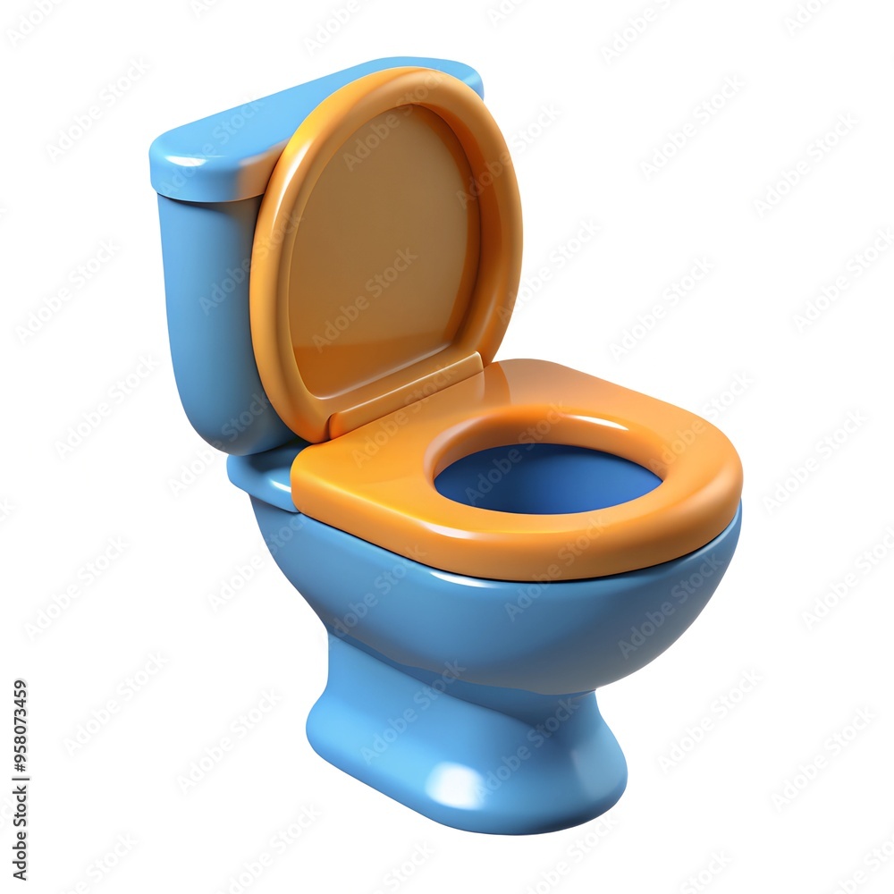 A toilet 3D render icon isolated on white background A toilet 3D render icon isolated on white background