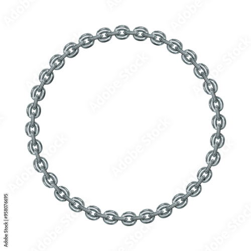 Wallpaper Mural Vintage round or circle frame, metal chain, isolated. Empty copy space for paintings, mirrors or photo. Silver simple frame. Style decorative border, jewel deco art object. Png Torontodigital.ca