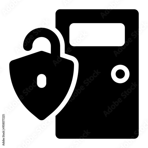 backdoor, trapdoor, unauthorized, access, cyber security solid or glyph icon
