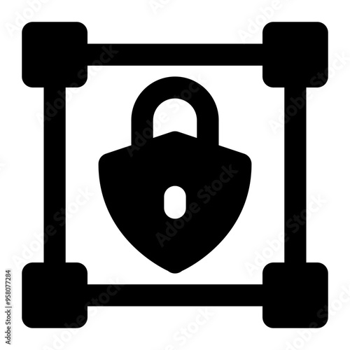 boundary, perimeter, security, cyber security, protection solid or glyph icon