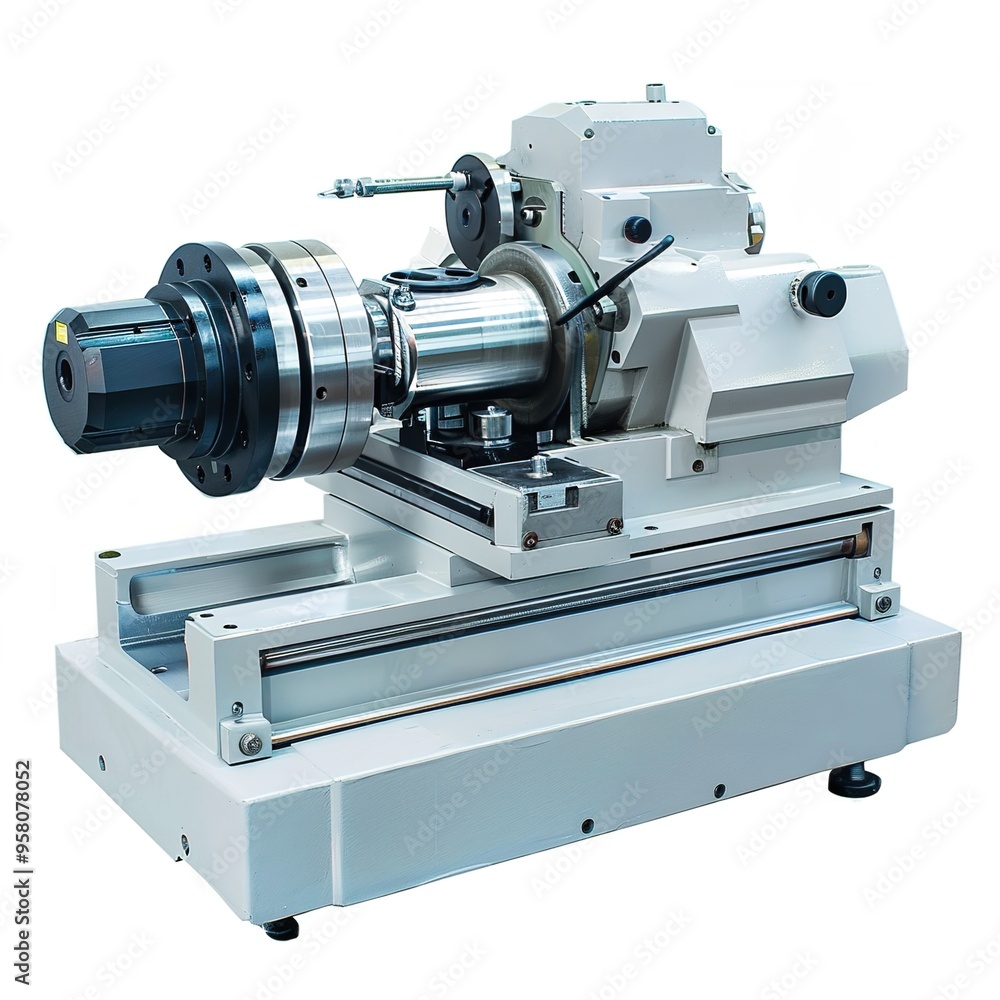 Fototapeta premium HD Heavy-Duty Lathe for Metalworking isolated on white background