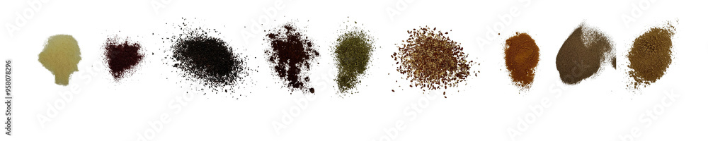 Close-up macro shot of various spices Close-up macro shot of various spices