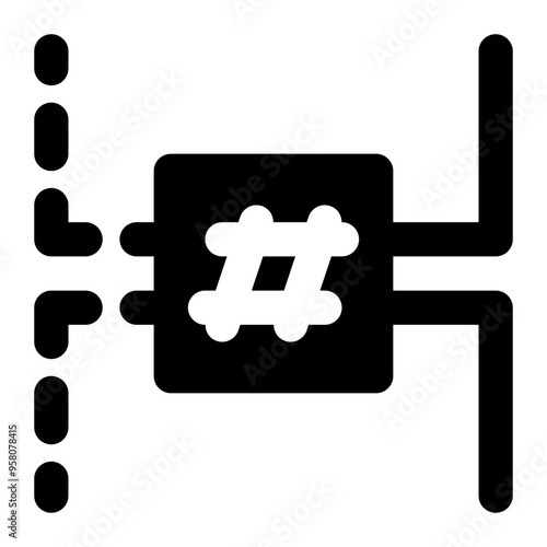 hash, hashing, hash functions, hash tag, cyber security solid or glyph icon