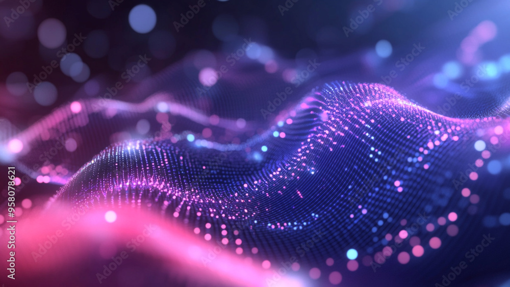Abstract Data Technology Background with Vibrant Dots Abstract Data Technology Background with Vibrant Dots