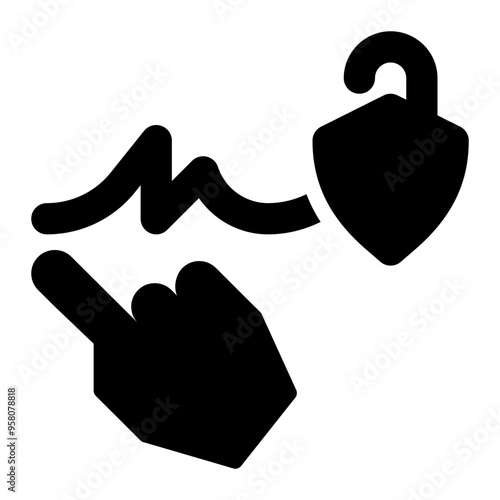 non repudiation, digital signature, unlock, signing, cyber security solid or glyph icon
