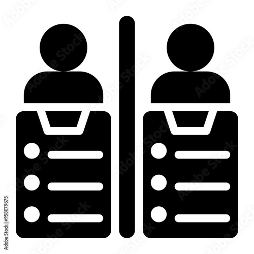 separation of duties, segregation of duties, sod, splitting duties, cyber security solid or glyph icon