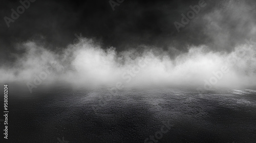 Smoke black ground fog cloud floor mist background steam dust dark white horror overlay