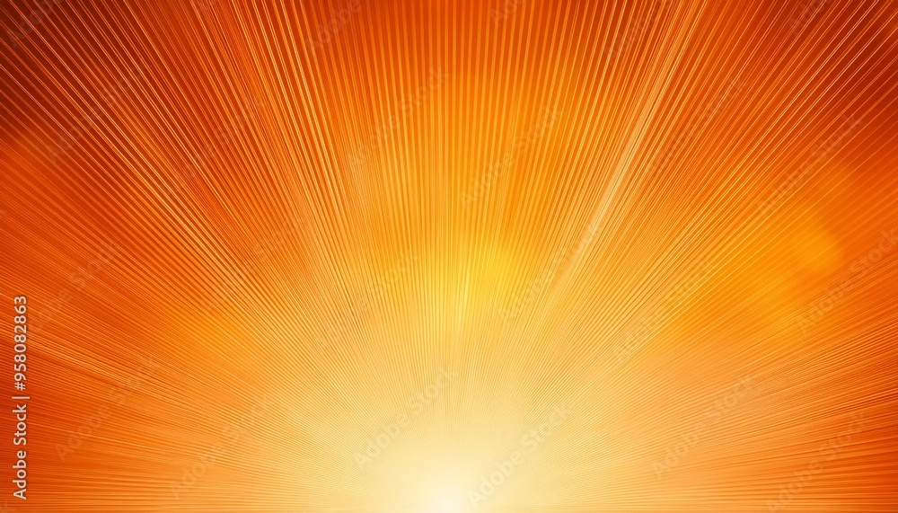 Fototapeta premium A vibrant orange gradient background with rays of sun