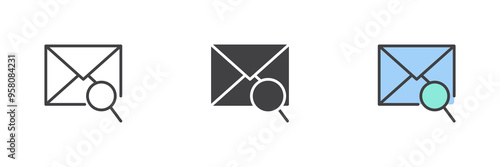 Email scan different style icon set