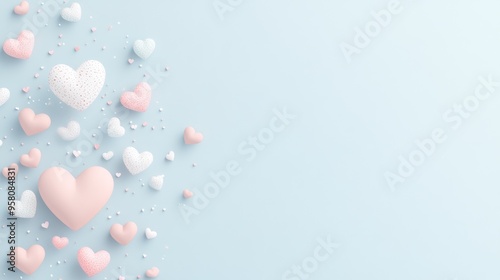 Cute 3D Heart Gradient for Valentine's Day