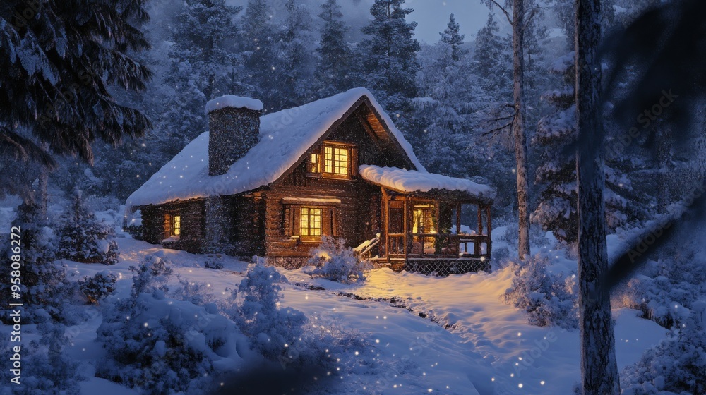 Cozy Cabin in a Snowy Winter Wonderland Cozy Cabin in a Snowy Winter Wonderland