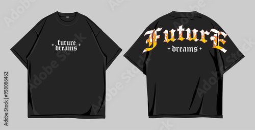 Design t shirt street wear front and back