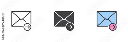 Email forward different style icon set