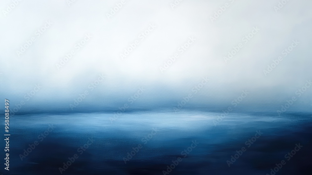 Fototapeta premium Soft abstract gradients in cool blues and grays, evoking the serene calm of a winter evening