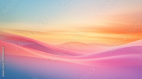 Soft abstract gradients in sunrise colors, evoking the calm and beauty of dawn breaking over a tranquil scene