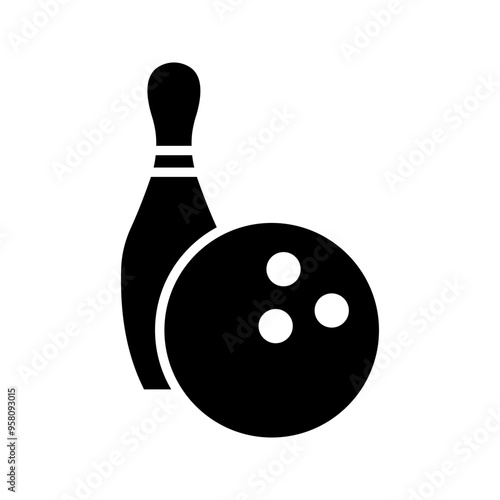 bowling vector. pin bowling icon color editable