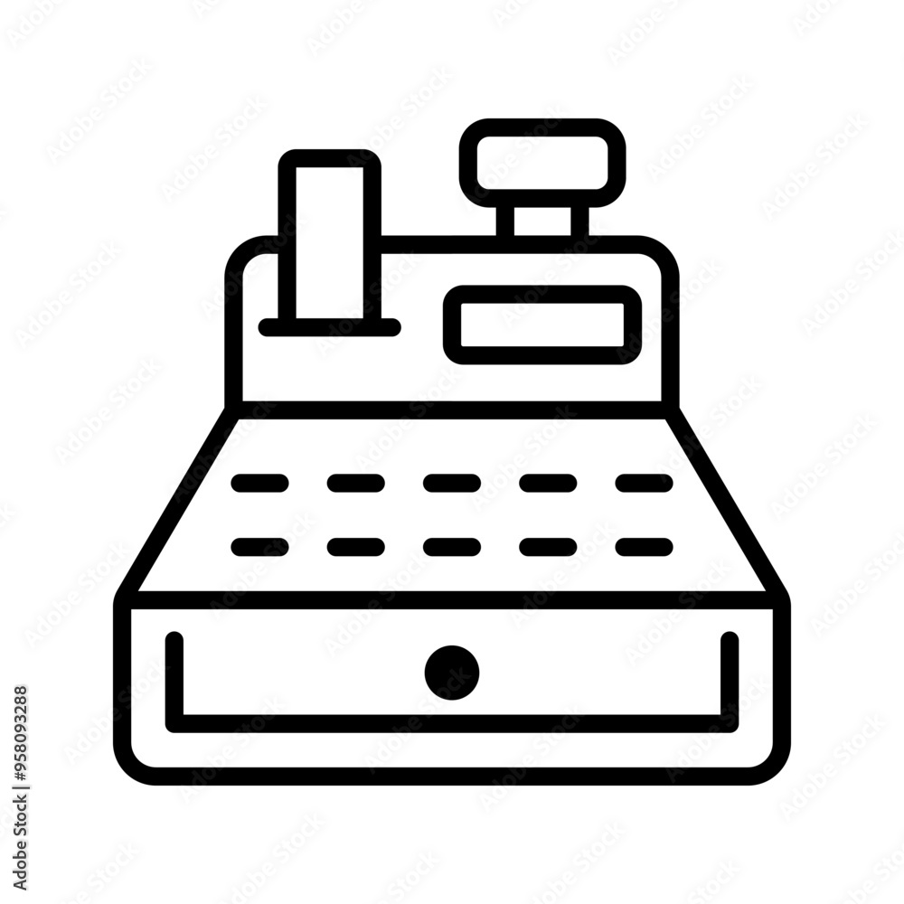 Cashier icon. cash register sign color editable Cashier icon. cash register sign color editable