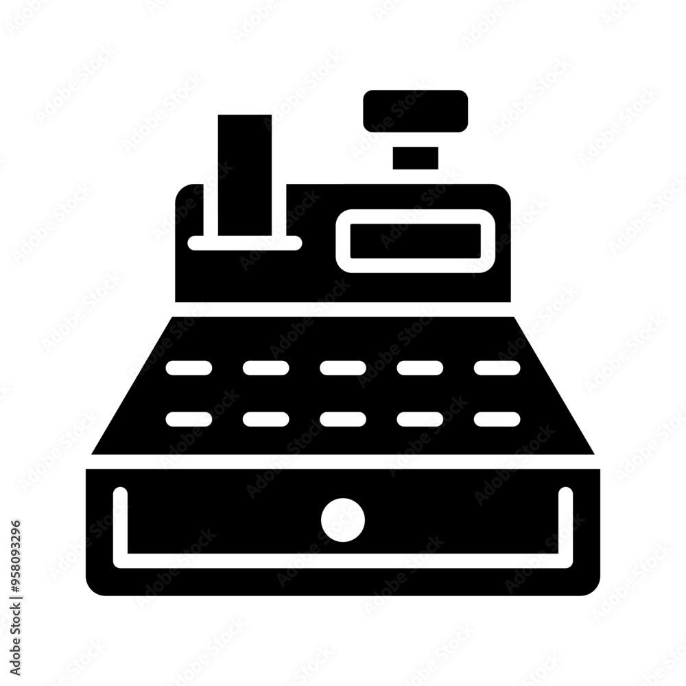 Cashier icon. cash register sign color editable Cashier icon. cash register sign color editable