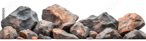 Closeup of Large Gray and Brown Rocks with Rough Texture