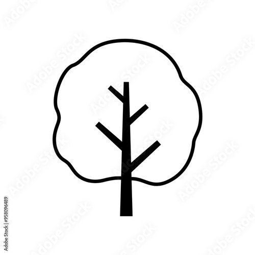 Tree icon vector. Plant illustration sign. Garden symbol or logo.