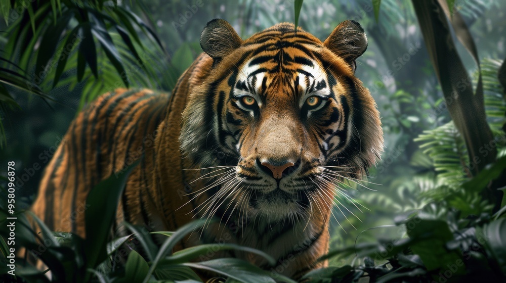 Majestic Predator Hiding in the Lush Tropical Rainforest Canopy Majestic Predator Hiding in the Lush Tropical Rainforest Canopy