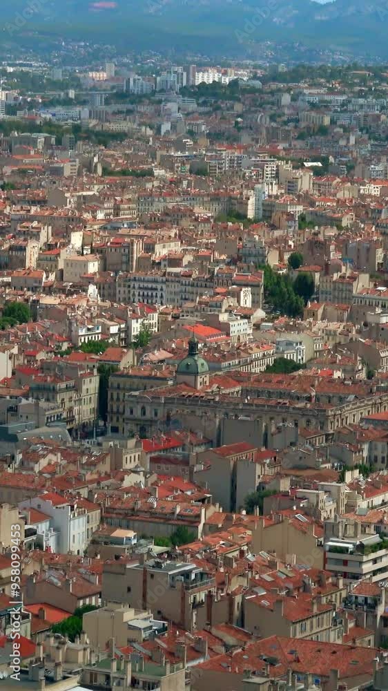 Tiled roofs of residential houses in Marseille, vertical video Tiled roofs of residential houses in Marseille, vertical video