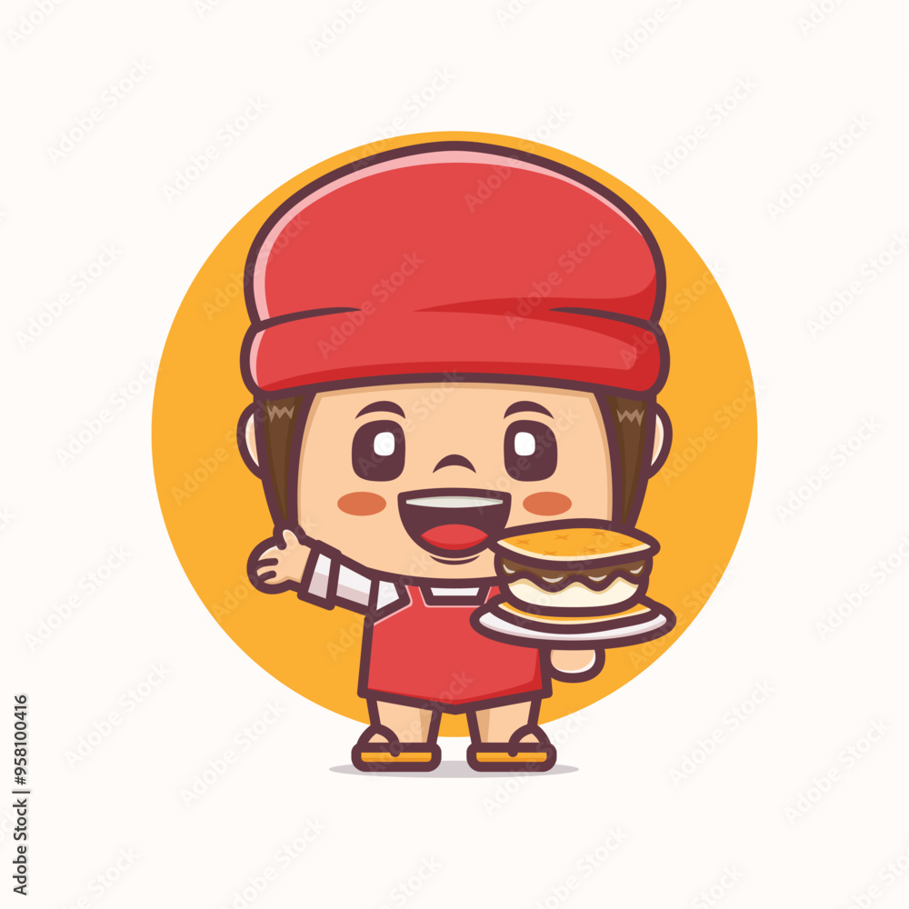cute cartoon mascot with s'mores cute cartoon mascot with s'mores