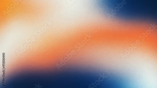 Abstract background with a gradient of blue, orange, and white. noise texture effect banner header design